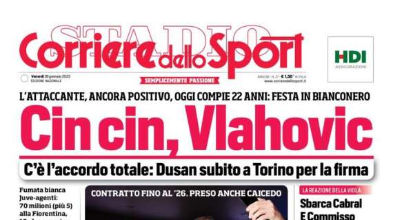PRIMA PAGINA – Corriere dello sport: “Cin cin, Vlahovic”
