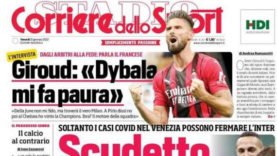 PRIMA PAGINA – Corriere dello sport: “Scudetto sospeso”