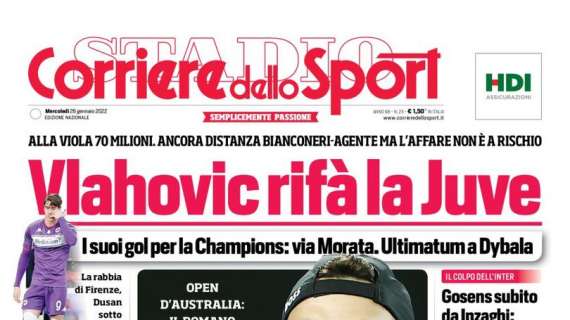 PRIMA PAGINA – CdS: “Vlahovic rifarà la Juve”