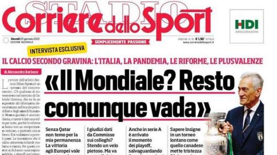PRIMA PAGINA – Corriere dello Sport: “Inter, Sensi unico”