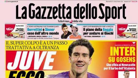 PRIMA PAGINA – Gazzetta: “Juve, ecco Vlahovic. Inter su Gosens”