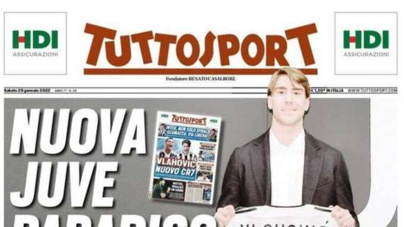 PRIMA PAGINA – Tuttosport sull’affare Vlahovic: “Nuova Juve paradiso”
