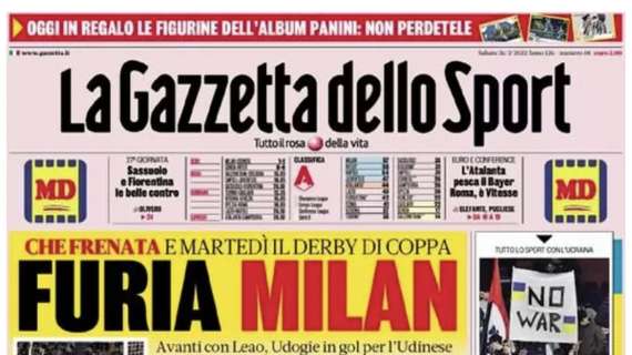 PRIMA PAGINA – L’apertura della Gazzetta dello Sport: “Furia Milan”
