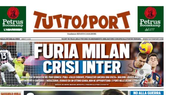 PRIMA PAGINA – Tuttosport: “Furia Milan, crisi Inter”