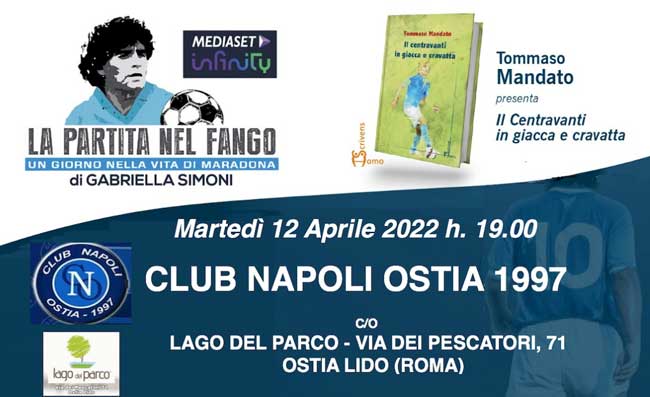 Club Napoli Ostia, grande evento martedì 12 aprile: presentazione libro e documentario su Maradona