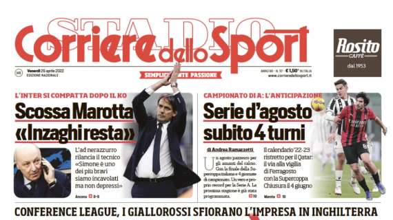 PRIMA PAGINA – Corriere dello Sport: “Mou, si può fare”
