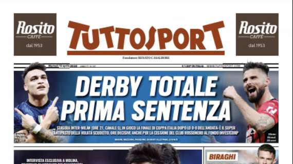 PRIMA PAGINA – Tuttosport: “La resa del Napoli, la rabbia di Mou”