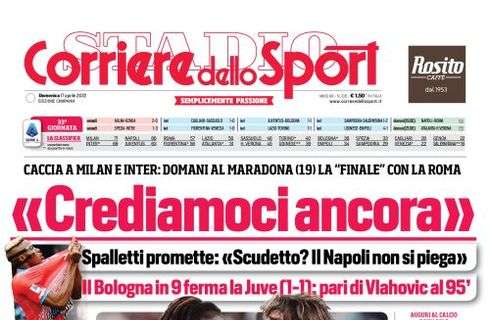 PRIMA PAGINA – CdS: “Crediamoci ancora”