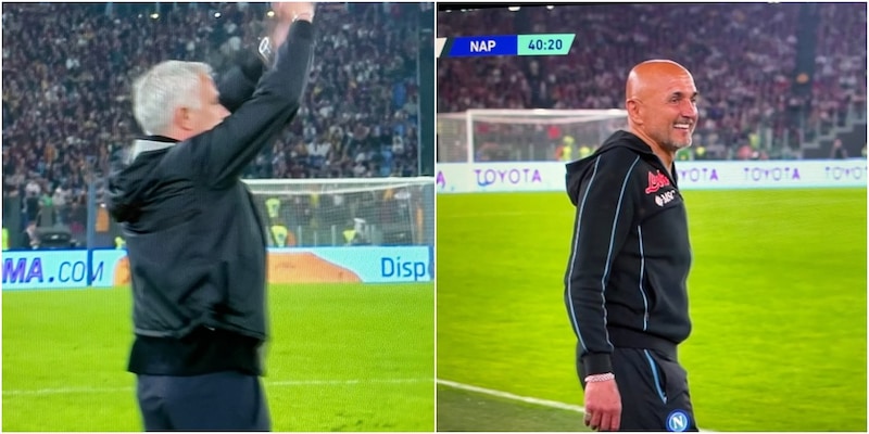 Mourinho furioso durante Roma-Napoli: il gesto e la reazione di Spalletti