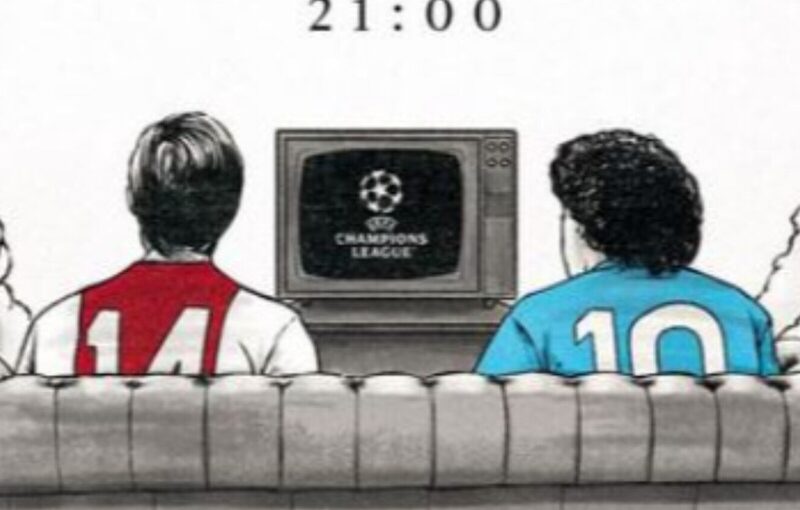 Cruijff e Maradona: l’omaggio social dell’Ajax e del Napoli commuove i tifosi