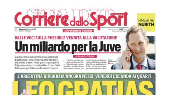 PRIMA PAGINA – Corriere dello Sport: “Leo Gratias”