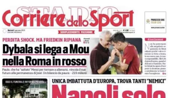 PRIMA PAGINA – Corriere dello Sport: “Napoli solo”