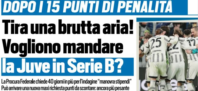 Tuttosport – “Vogliono mandare la Juve in Serie B”