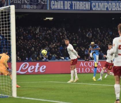 Per la Lega Serie A il gol di Osimhen alla Roma è il più bello di gennaio