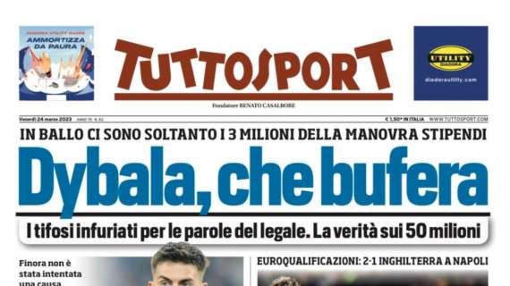 PRIMA PAGINA – Tuttosport: “Dybala, che bufera”