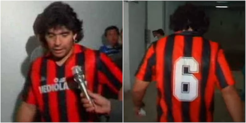 Spunta la foto di Maradona con la maglia del Milan: "Aveva previsto tutto"
