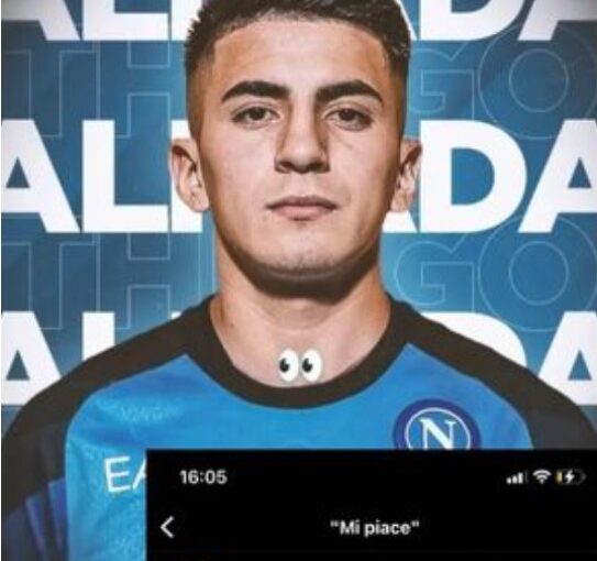 Thiago Almada con la maglia del Napoli: arriva il like del calciatore