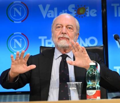 De Laurentiis: «La festa al Maradona partirà alle 21.02 e andremo avanti fino a mezzanotte»