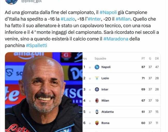 Napoli Campione d’Italia: capolavoro di Spalletti: Maurizio Pistocchi distrugge i detrattori e gli invidiosi