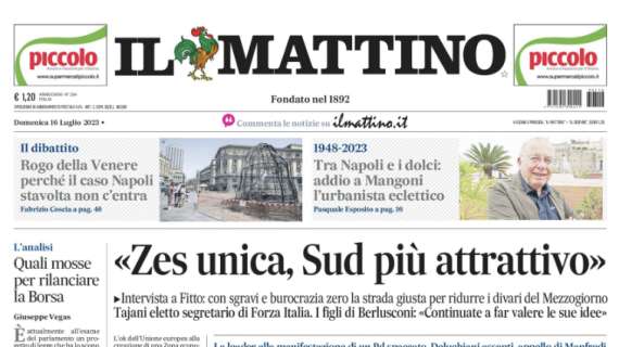 PRIMA PAGINA – Il Mattino in apertura: “Rudi a tutto campo”