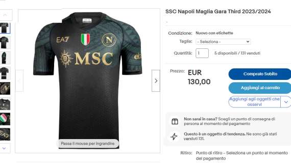 FOTO – Terza maglia ufficiale, ora in vendita su eBay: prezzo e dettagli