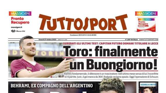 PRIMA PAGINA – Tuttosport: “De Paul ti cambia la Juve”