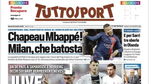 PRIMA PAGINA – Tuttosport: “Juve, missioni Champions!”