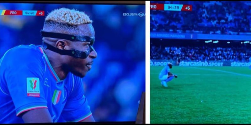 Napoli, lo sguardo di Osimhen dopo lo 0-4 del Frosinone: la foto è virale