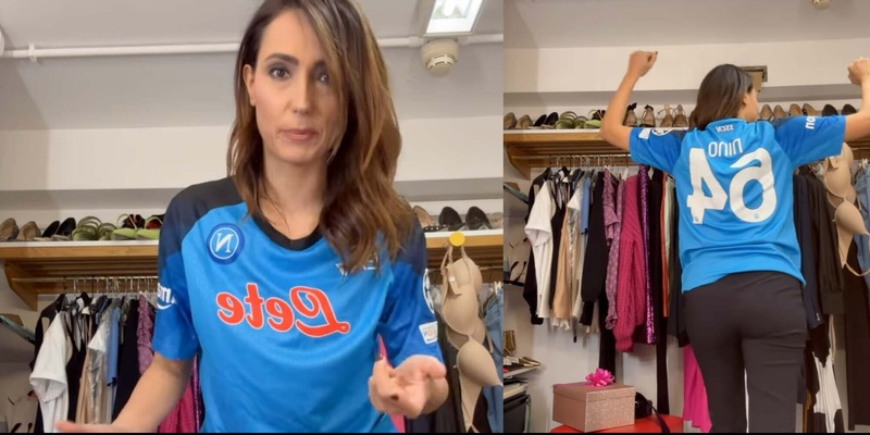 Caterina Balivo e la maglia del Napoli: ecco chi gliel’ha regalata