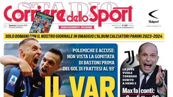 PRIMA PAGINA – Cds: “Il VAR cieco! Napoli, Roma e Lazio: che chance”