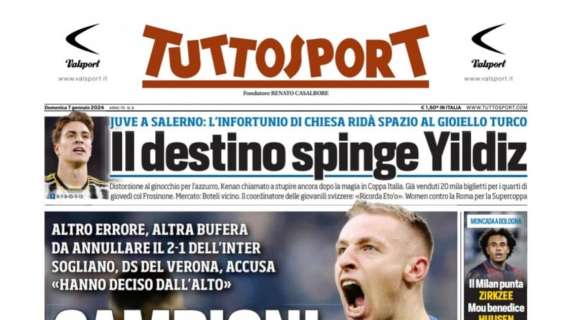 PRIMA PAGINA – Tuttosport: “Campioni d’inVARno”