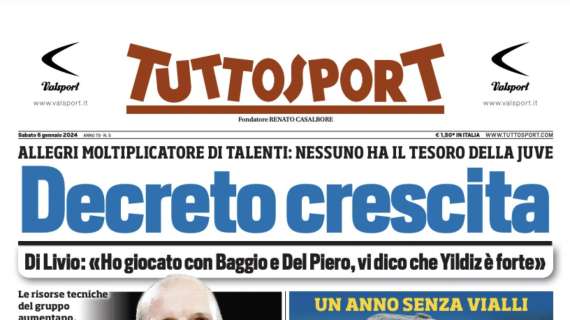 PRIMA PAGINA – Tuttosport: “Decreto crescita”