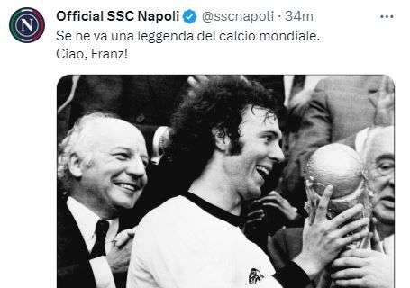 “Se ne va una leggenda”. L’addio del Napoli a Franz Beckenbauer