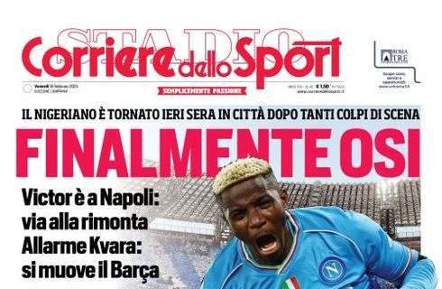 PRIMA PAGINA – Cds Campania: “Finalmente Osi”