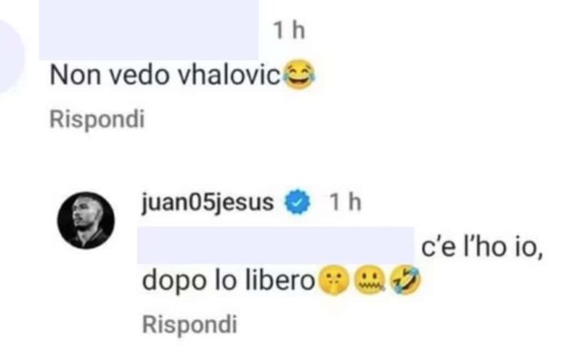 Juan Jesus sfotte Vlahovic dopo Napoli-Juve: il commento diventa virale