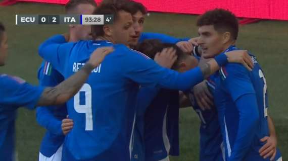 Gol in apertura e nel recupero, l’Italia supera l’Ecuador 2-0: 75′ per Raspa, un tempo per Di Lorenzo