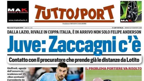 PRIMA PAGINA – Tuttosport: “Juventus, Zaccagni c’è”