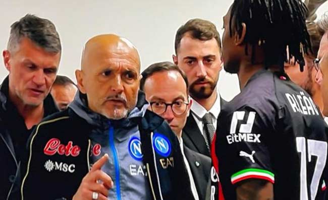 Spalletti ha fatto visita al Milan a Milanello: l’abbraccio con Leao dopo la lite a Napoli (FOTO)