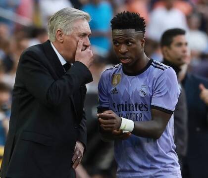 Ancelotti: «Vinicius è il favorito per il Pallone d’Oro, già dalla tv pensavo fosse un grande talento»