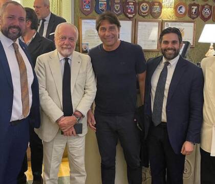 Eccolo, è tutto vero: Antonio Conte con Aurelio De Laurentiis
