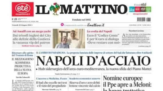 Il Mattino: “Ecco il ‘Codice Conte’. E per Kvara si dialoga”