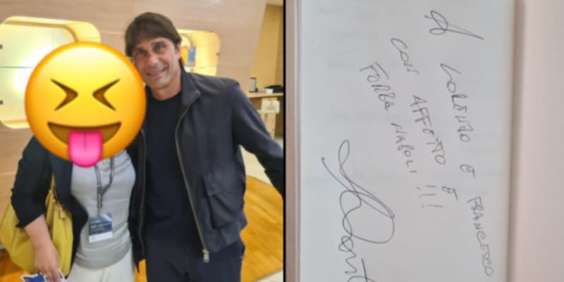 Conte e la dedica a due tifosi del Napoli: il siparietto all’aeroporto