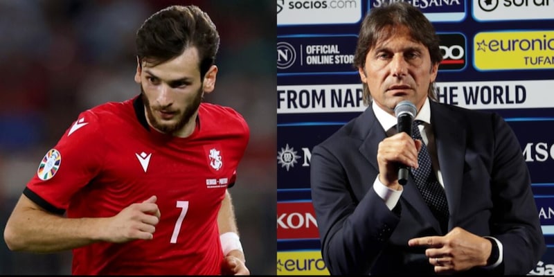 Kvaratskhelia risponde a Conte: “Restare a Napoli? Non so, devo pensarci…”