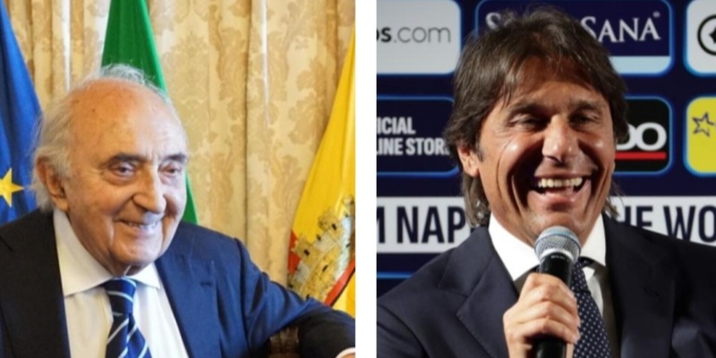 Napoli, Ferlaino punta su Conte: “Spero avrà la stessa verve di Maradona”