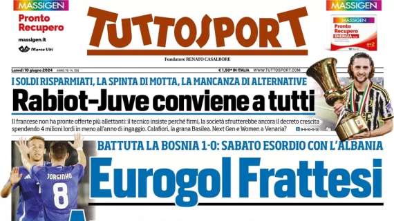 Tuttosport: “Eurogol Frattesi: Azzurro speranza”