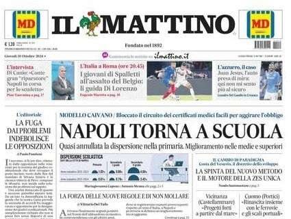 Il Mattino: “I giovani di Spalletti all’assalto del Belgio: li guida Di Lorenzo”