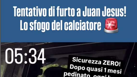 Vetri macchina in frantumi per un tentativo di furto, Juan Jesus: “Fate vomitare, sicurezza Zero!”
