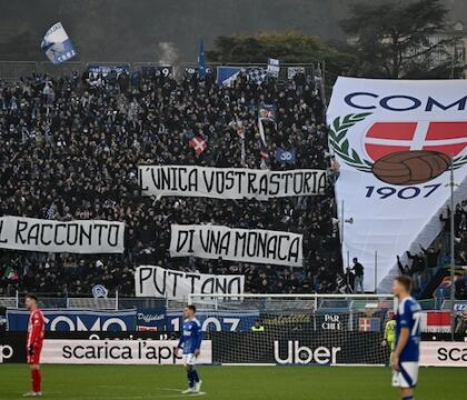 I tifosi del Como: striscione sulla monaca di Monza, versione volgare di quello dei napoletani su Giulietta