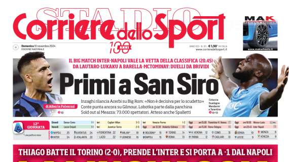 Corriere dello Sport titola su Inter-Napoli: “Primi a San Siro”