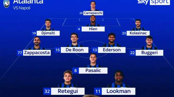 Sky – Napoli-Atalanta, le probabili formazioni: confermato Gilmour, Pasalic dal 1′